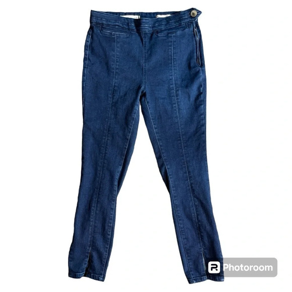 Anthropologie Pilcro & The Letterpress Blue Slit Front High Rise Skinny Jeans - Picture 4 of 11